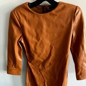 Alice and Olivia Inka Vegan Leather Mini Dress - Size 2